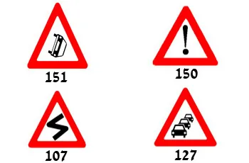 תמונה לשאלת תאוריה 1803: איזה תמרור משמעו, תאונה בדרך שלפניך?