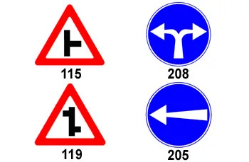 Which of the following traffic signs alerts about the approach to a T-junction to the…