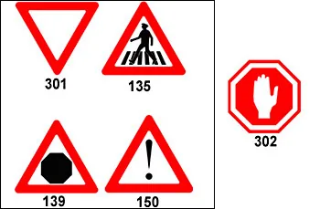 תמונה לשאלת תאוריה 0377: איזה תמרור אזהרה מוצב לעתים לפני תמרור 302?