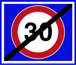 תמרור 223 – קצה אזור מיתון תנועה
