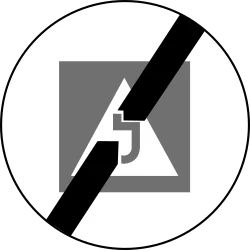 תמרור 419 – קצה האזור האסור ללימוד נהיגה